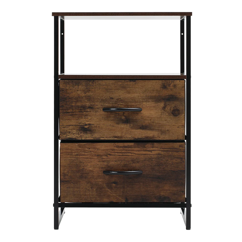 Livingandhome Rustic Wood and Metal Storage Cabinet - Image 4