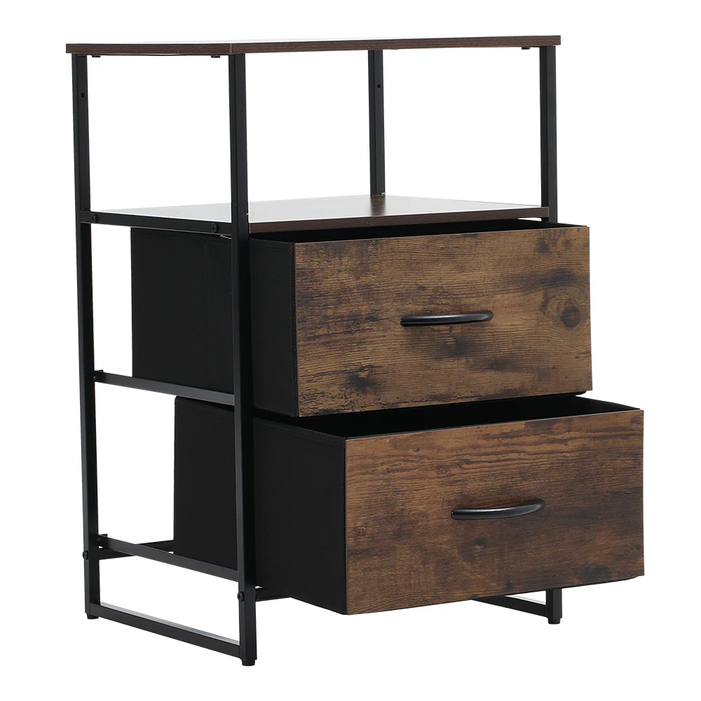 Livingandhome Rustic Wood and Metal Storage Cabinet - Image 6