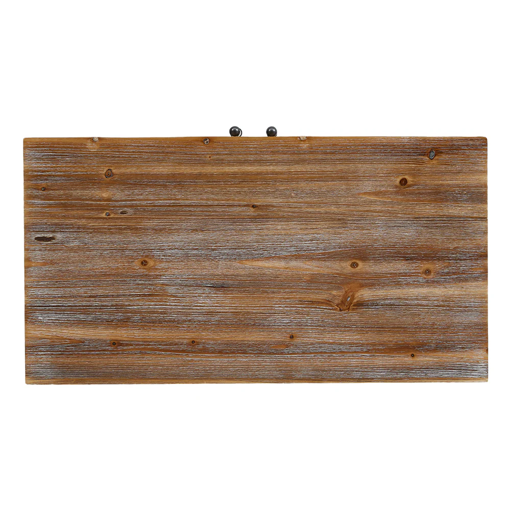 Livingandhome Rustic Wooden Cabinet with Interior Shelves - Image 6