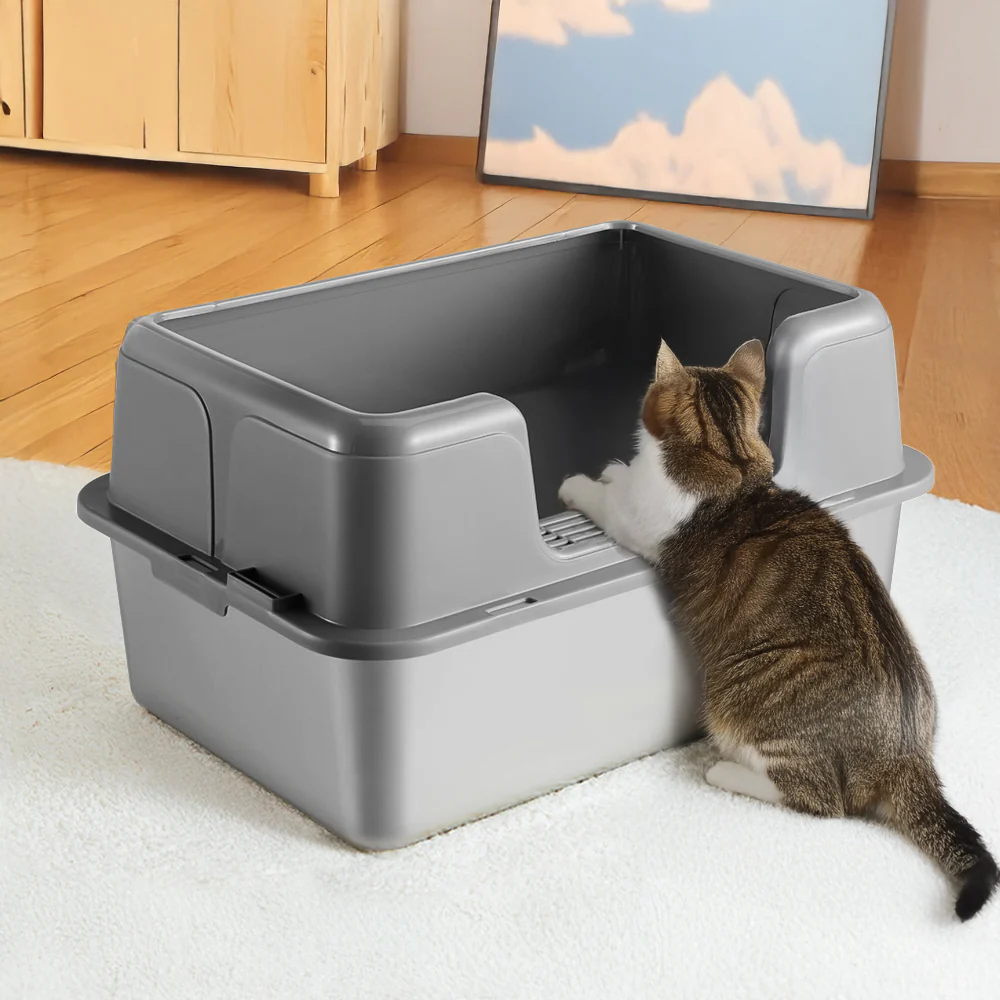 Livingandhome Semi-Closed Anti-Splash Cat Litter Box - Image 2