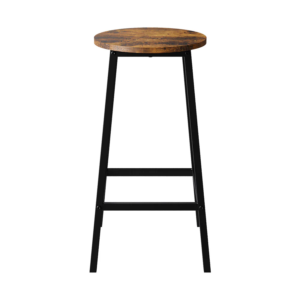 Livingandhome Set of 2 Bar Stools with Footrest - Image 3