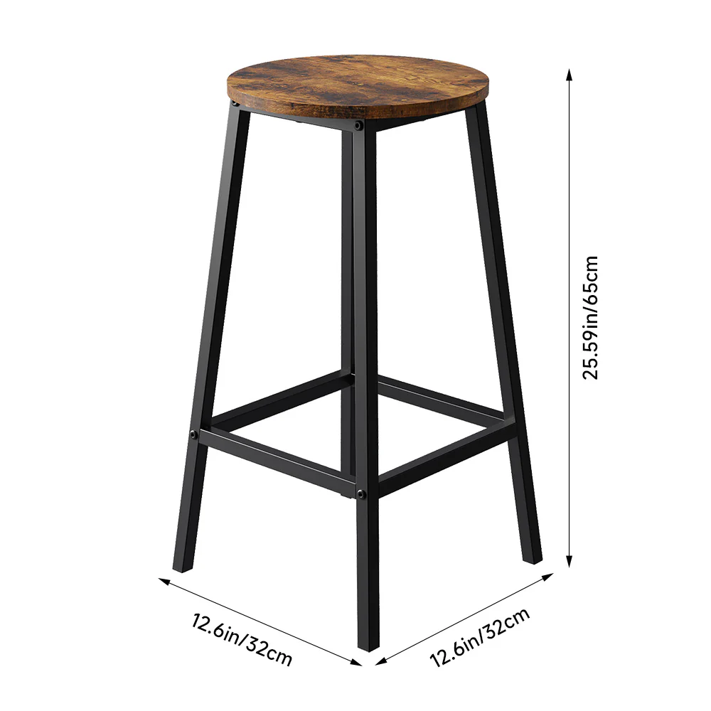 Livingandhome Set of 2 Bar Stools with Footrest - Image 8