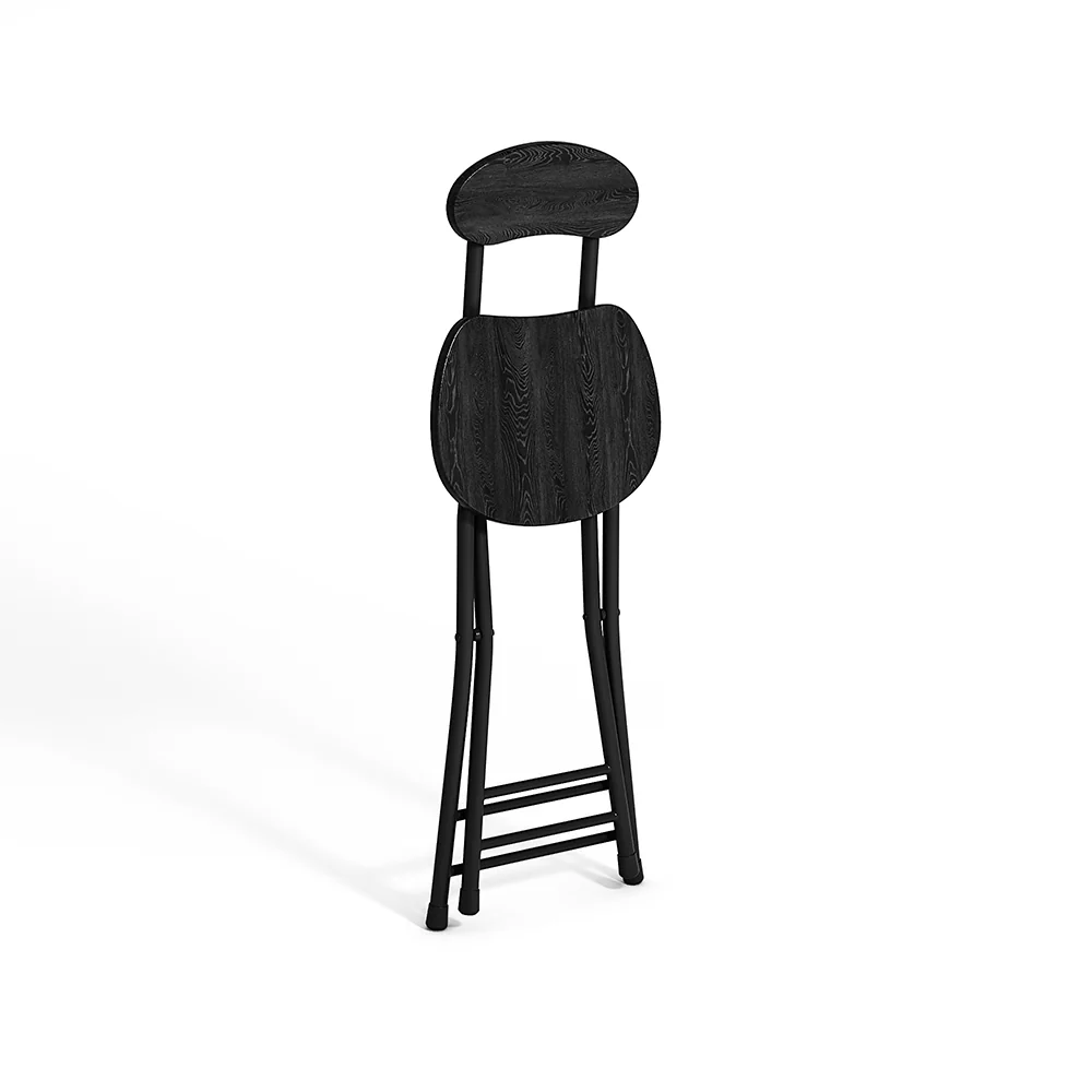Livingandhome Set of 2 Compact Wooden Folding Chairs with Metal Legs - Image 6