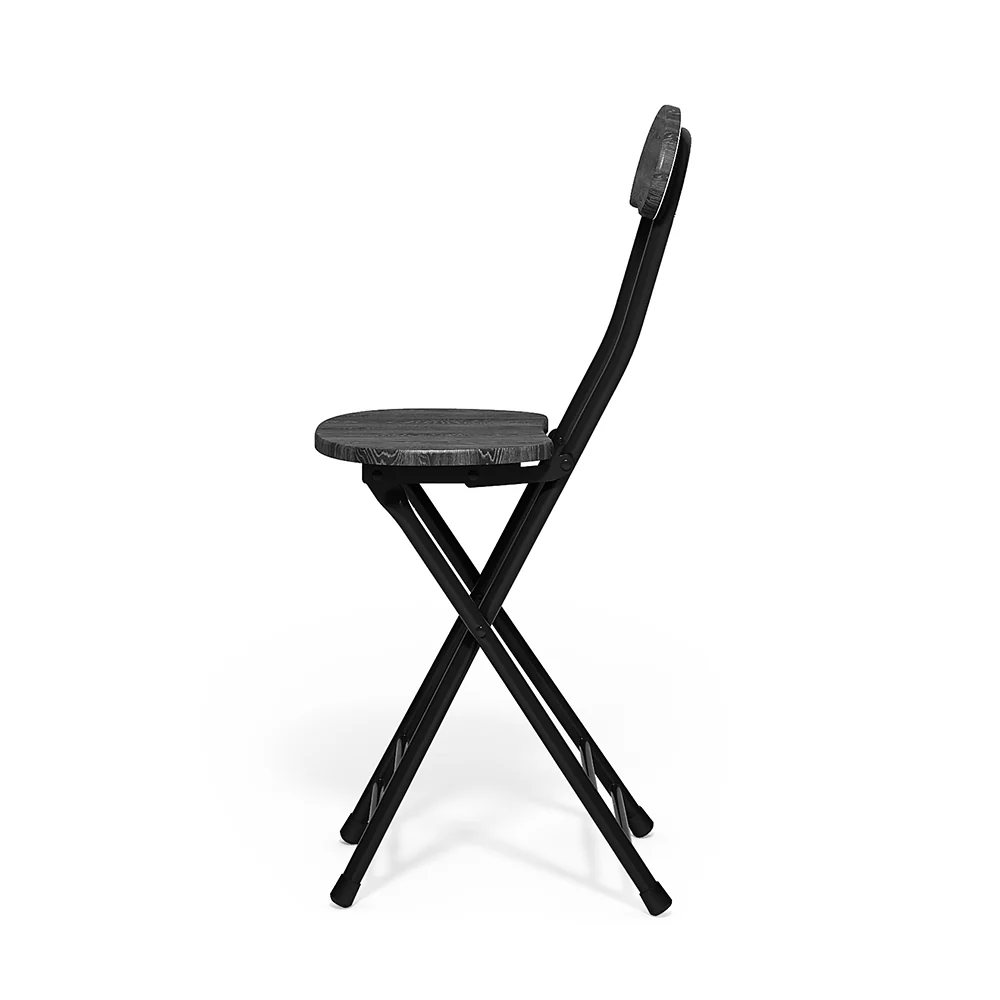 Livingandhome Set of 2 Compact Wooden Folding Chairs with Metal Legs - Image 7