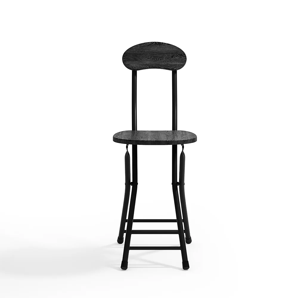 Livingandhome Set of 2 Compact Wooden Folding Chairs with Metal Legs - Image 8
