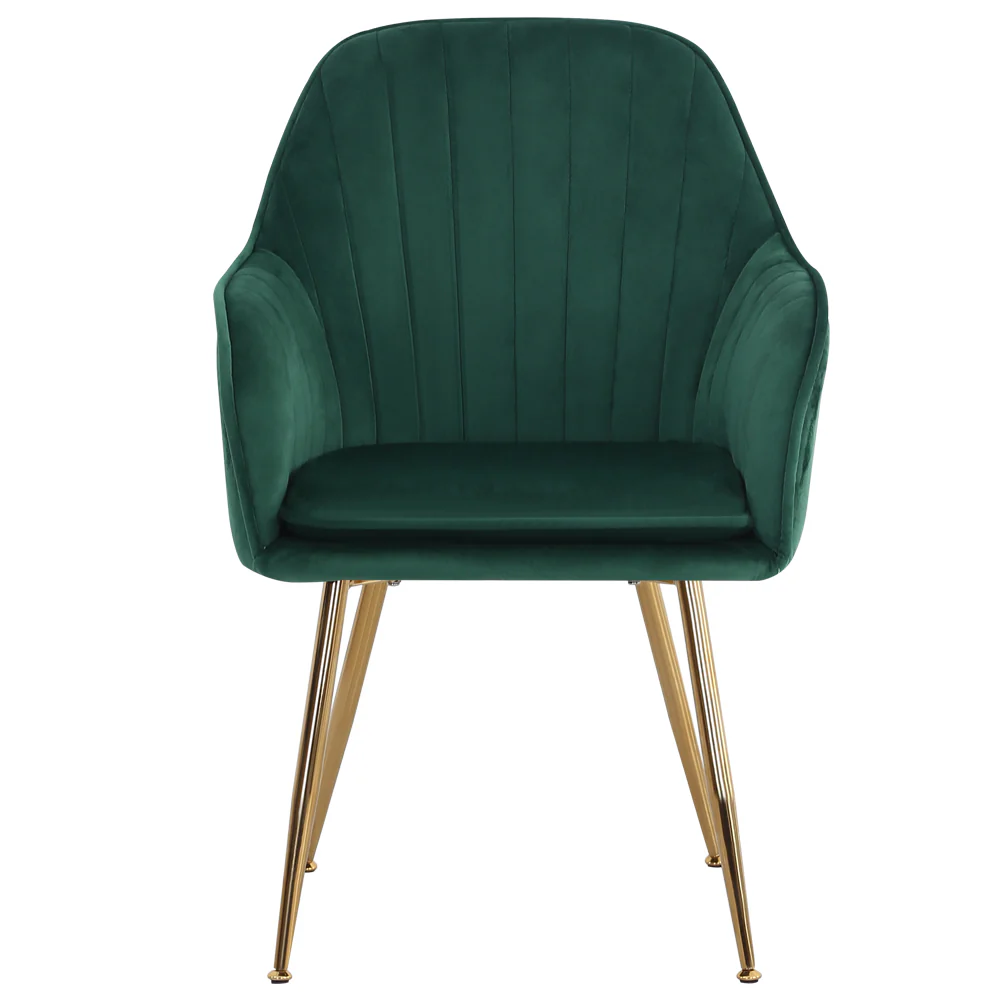 Livingandhome Set of 2 Contemporary Velvet Dining Chairs - Image 4