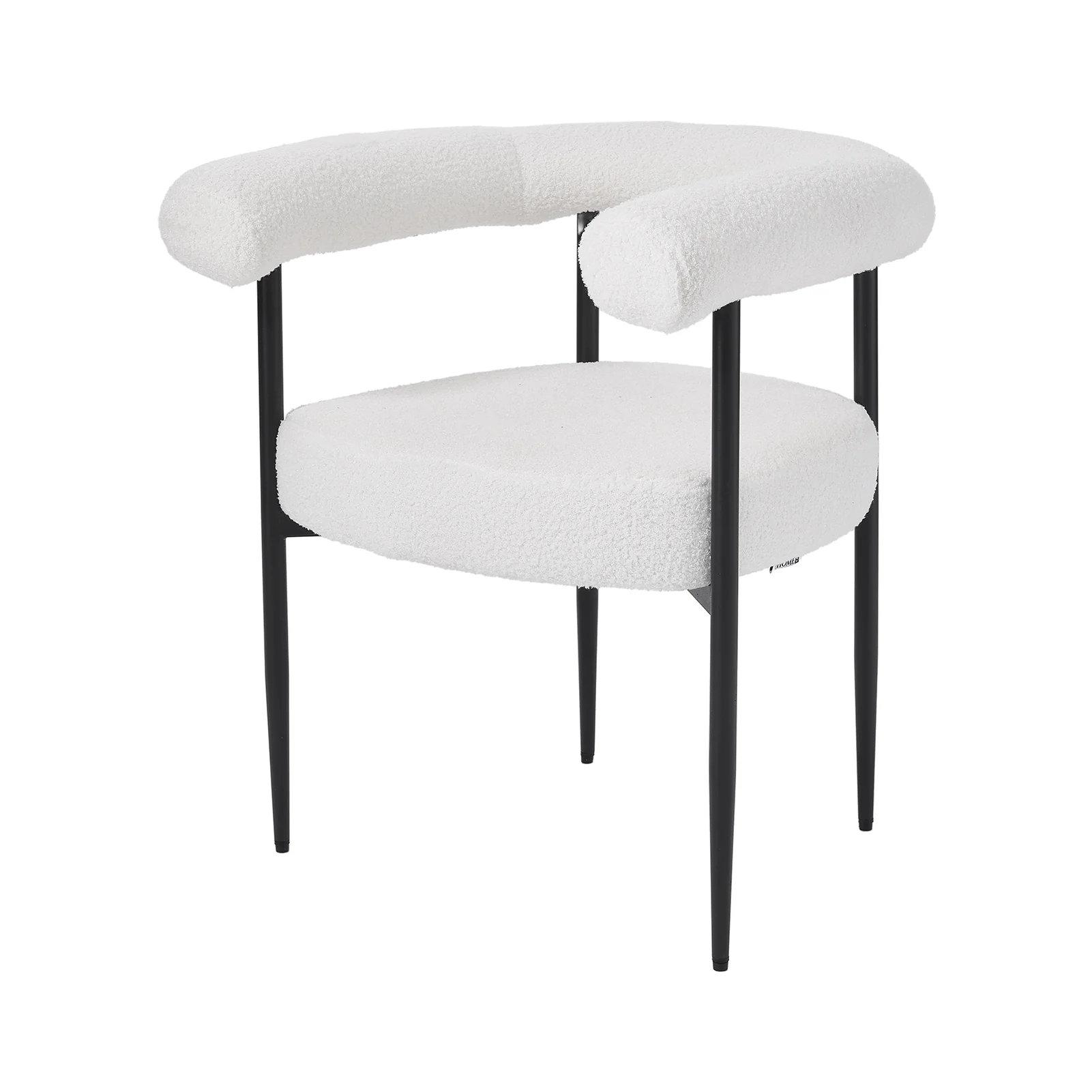 Livingandhome Set of 2 Modern Dining Chairs with Black Metal Legs - Image 2