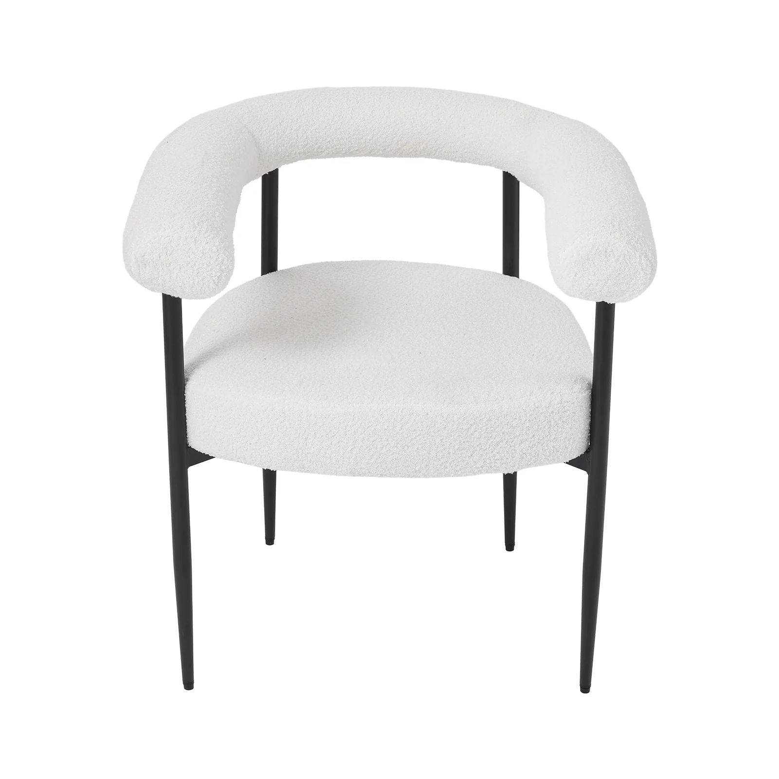 Livingandhome Set of 2 Modern Dining Chairs with Black Metal Legs - Image 3