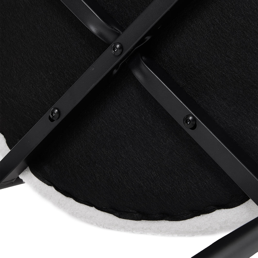 Livingandhome Set of 2 Modern Dining Chairs with Black Metal Legs - Image 5