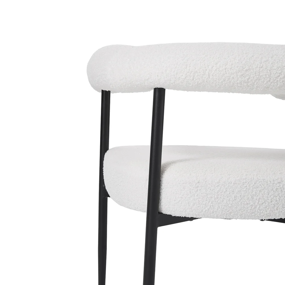 Livingandhome Set of 2 Modern Dining Chairs with Black Metal Legs - Image 6