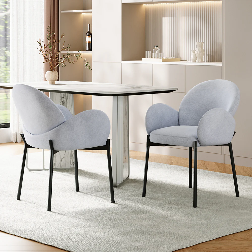 Livingandhome Set Of 2 Modern Upholstered Armrest Chairs