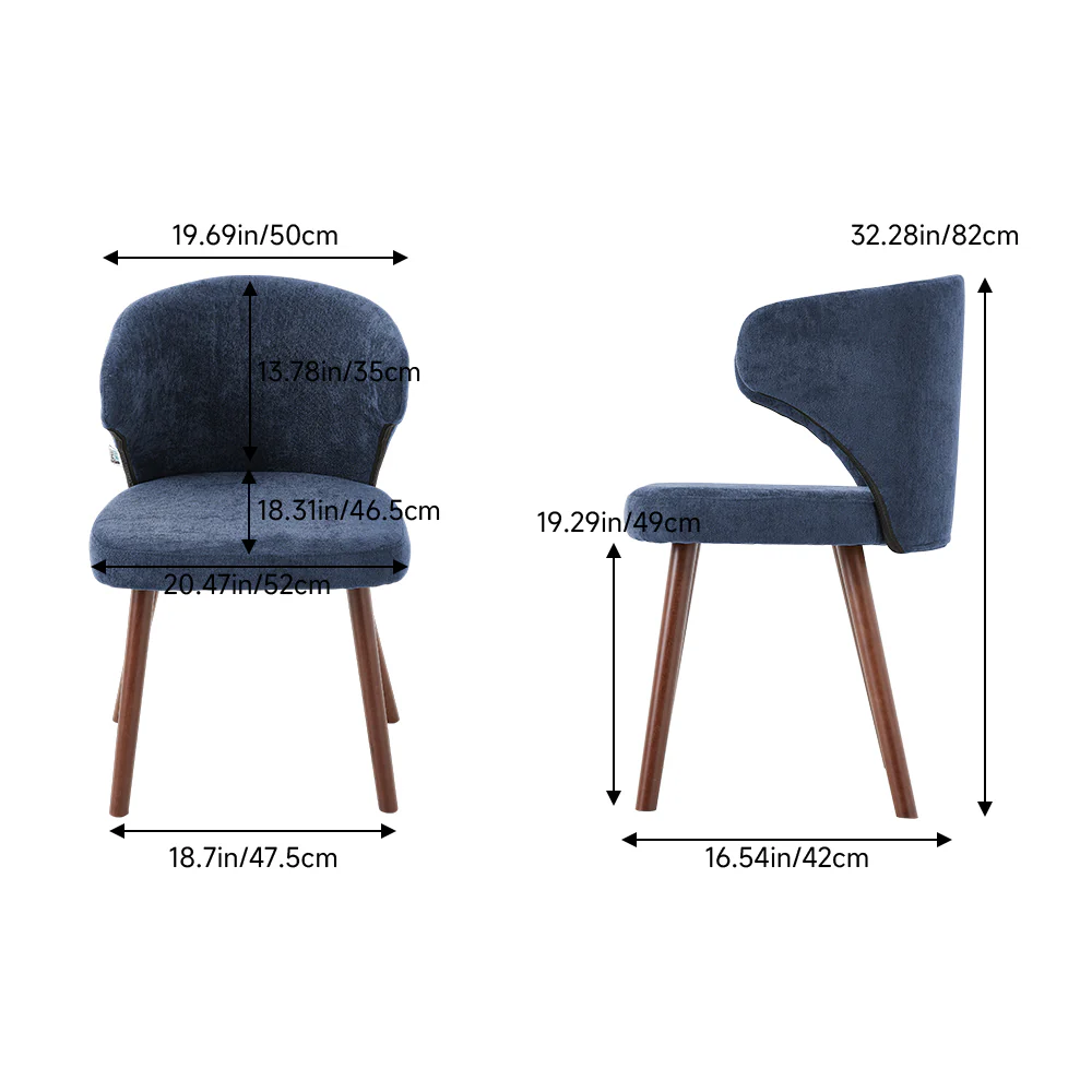 Livingandhome Set of 2 Upholstered Dining Chairs - Image 5