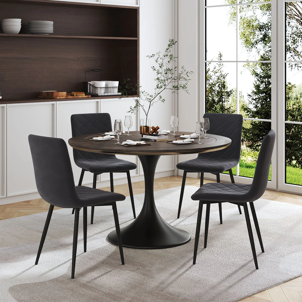 Livingandhome Set of 4 Modern Urban Style Armless Dining Chairs - Image 2