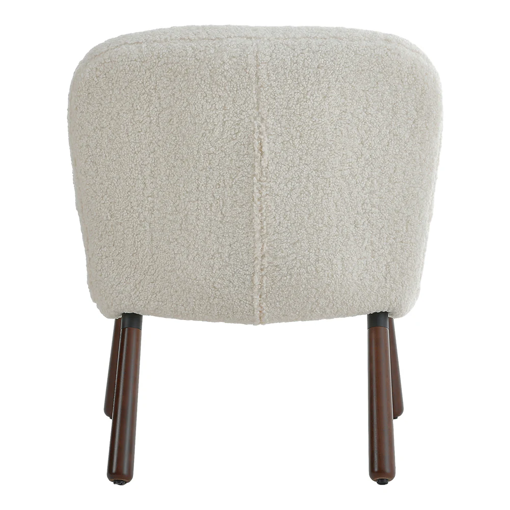 Livingandhome Sherpa Fleece Single Sofa with Footstool - Image 4