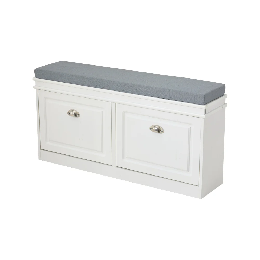 Livingandhome Shoe Storage Bench With Flip-Drawers