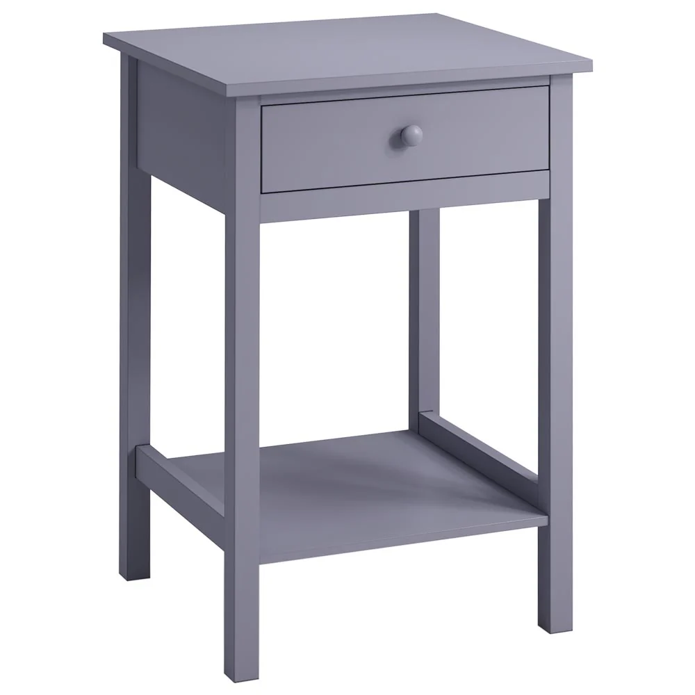 Livingandhome Side Table with Single Drawer and Round Solid Wood Handle - Image 5