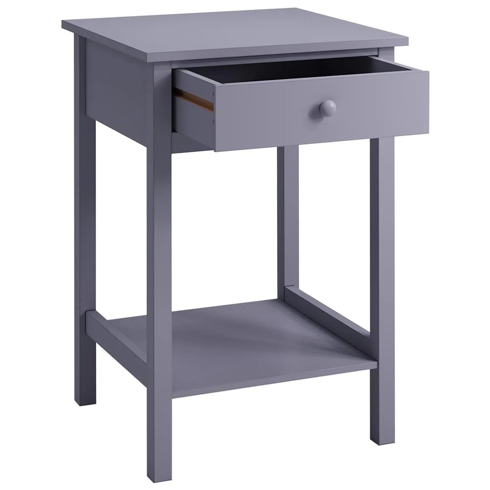 Livingandhome Side Table with Single Drawer and Round Solid Wood Handle - Image 6