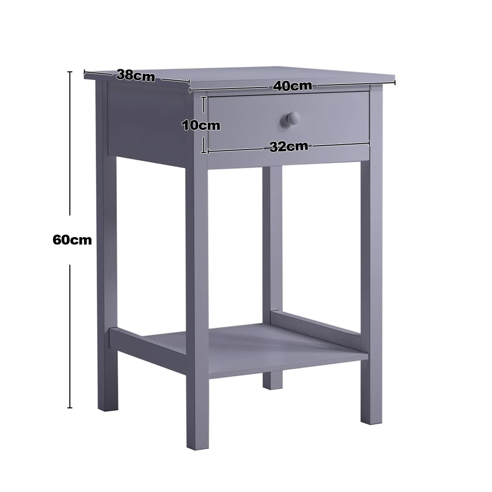Livingandhome Side Table with Single Drawer and Round Solid Wood Handle - Image 7