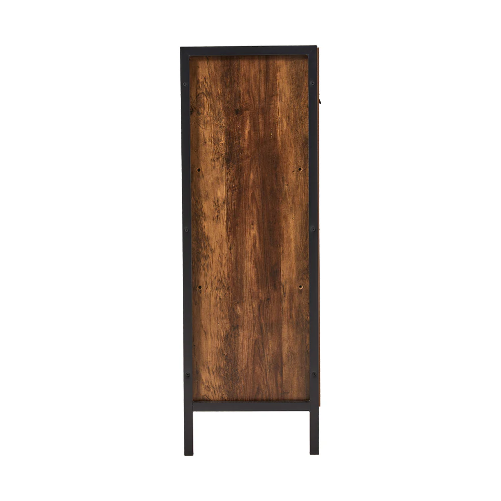 Livingandhome Single-door Storage Cabinet with Metal Frame - Image 5