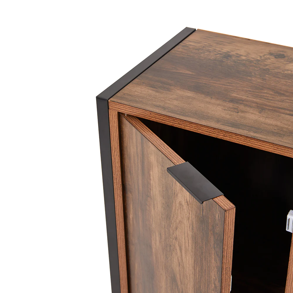 Livingandhome Single-door Storage Cabinet with Metal Frame - Image 6