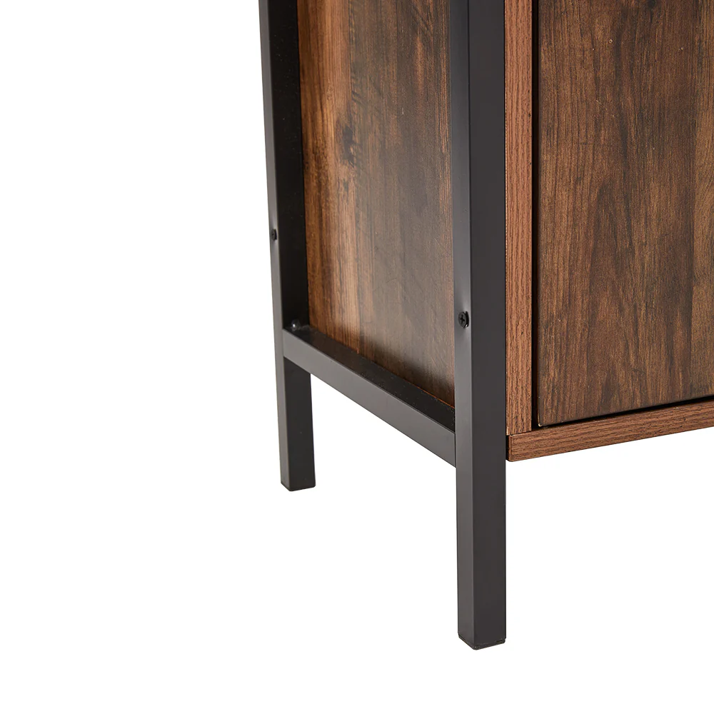Livingandhome Single-door Storage Cabinet with Metal Frame - Image 7