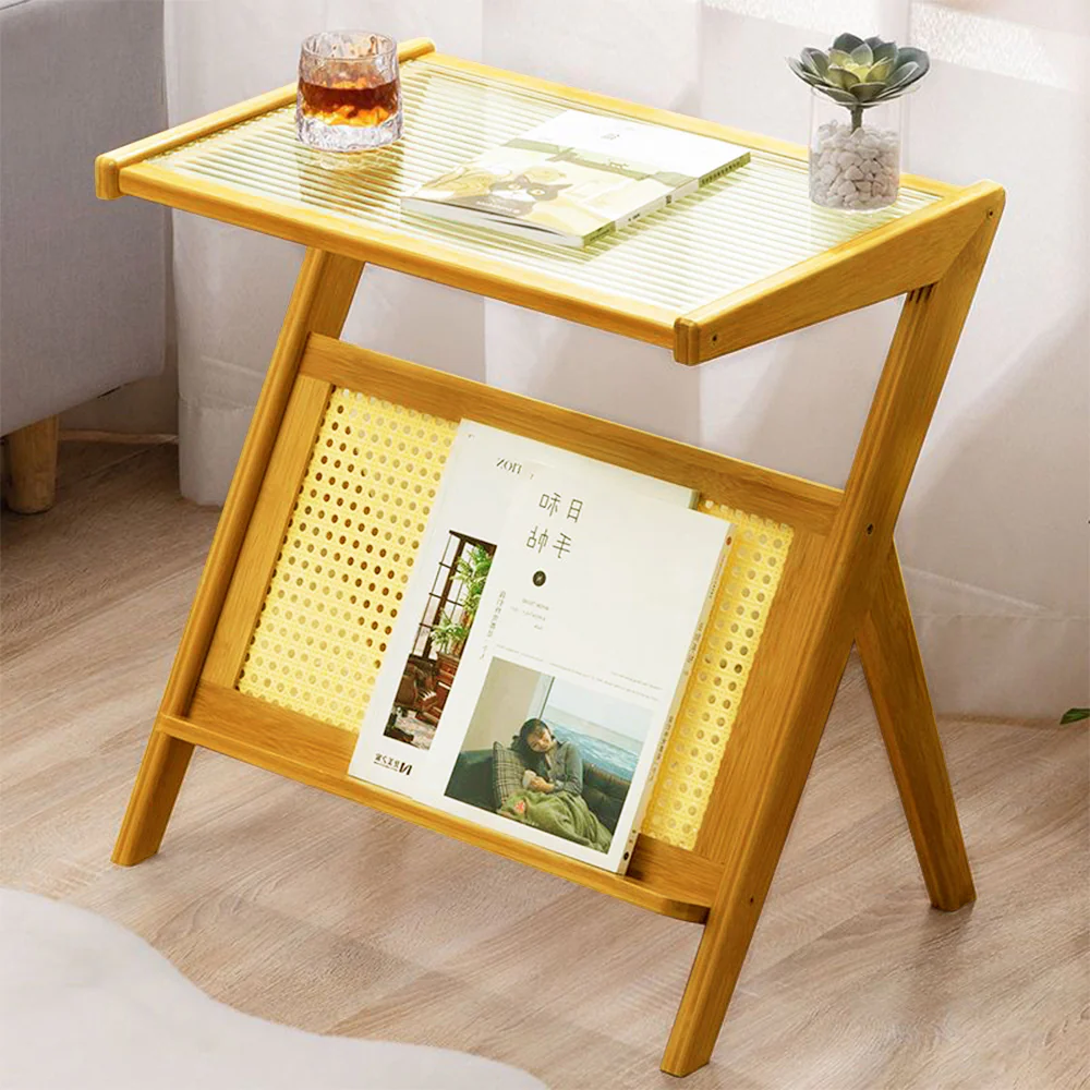 Livingandhome Small Bamboo End Table - Image 2