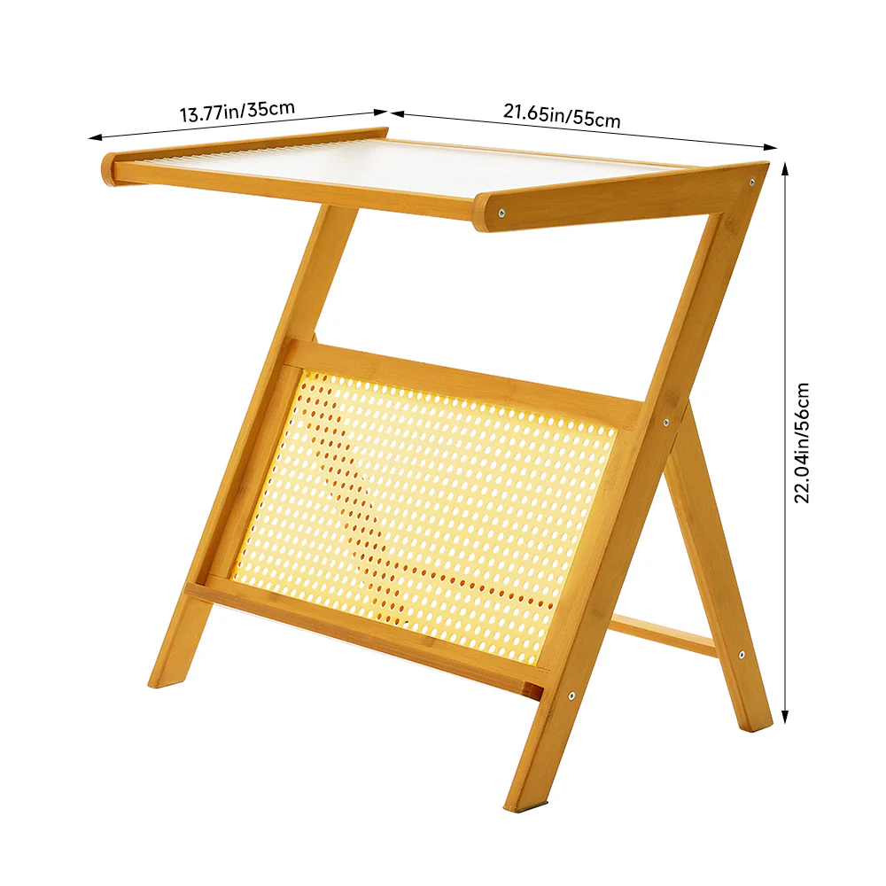 Livingandhome Small Bamboo End Table - Image 7