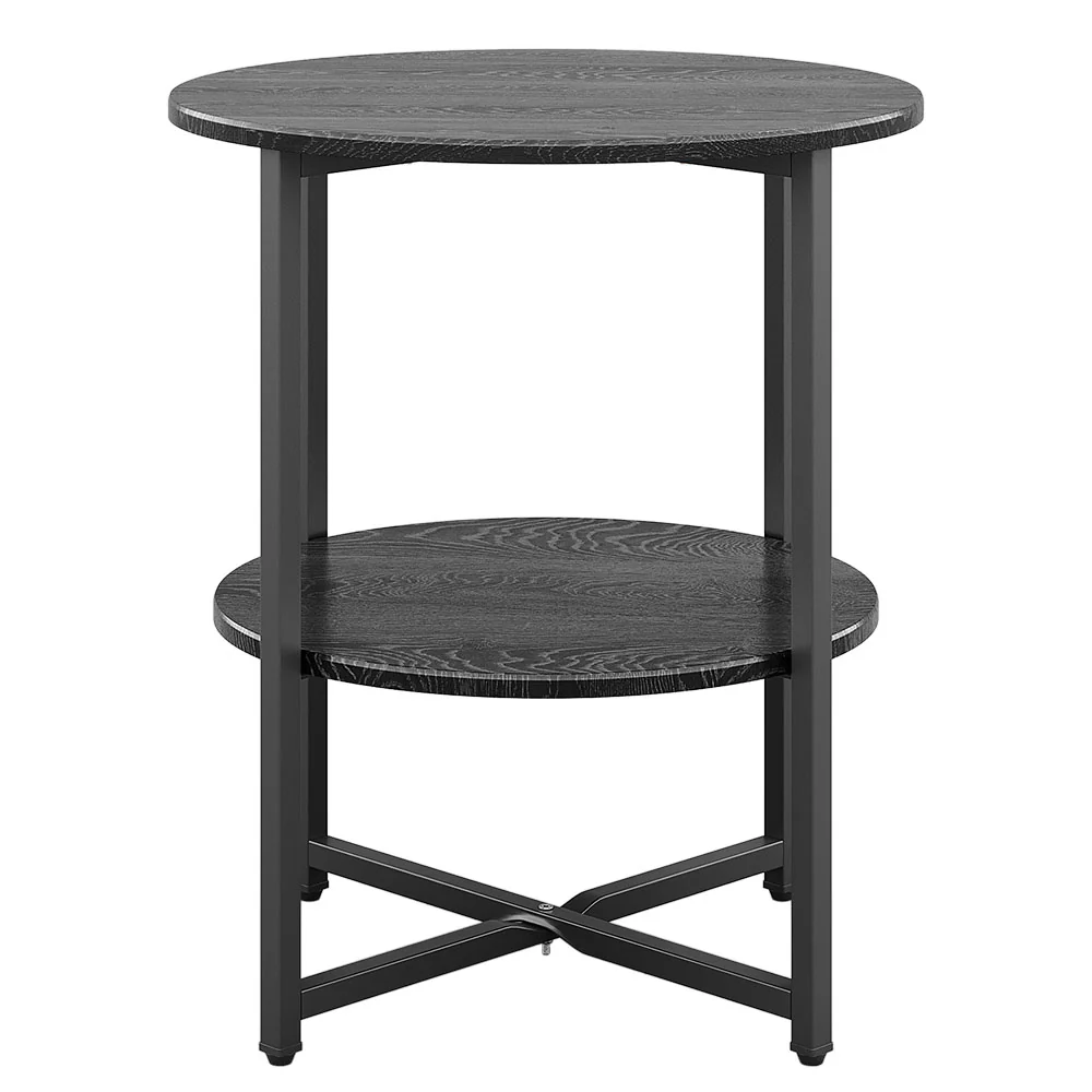 Livingandhome Small Round Coffee Table with 2 Tier - Image 6