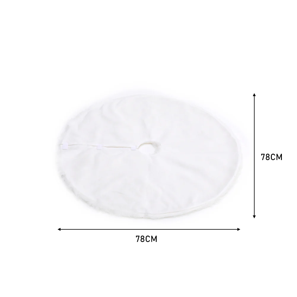 Livingandhome Snow White Plush Christmas Tree Skirt for Holiday Decoration - Image 6