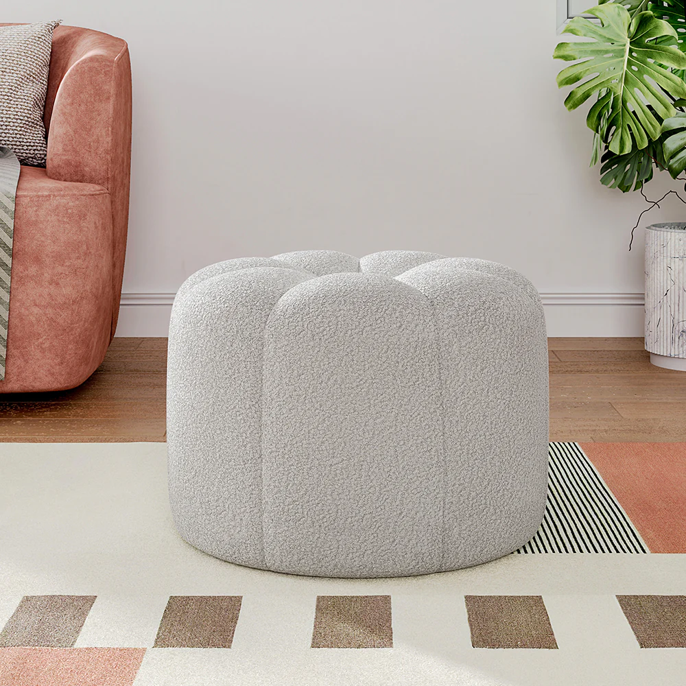 Livingandhome Soft Teddy Bear Round Footstool - Image 2