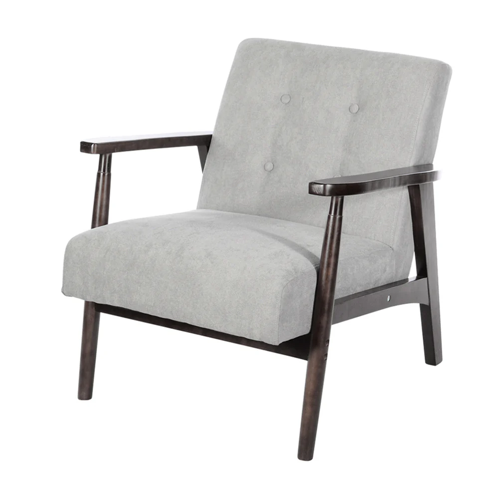 Livingandhome Solid Wooden Frame Upholstered Tufted Armchair - Image 3