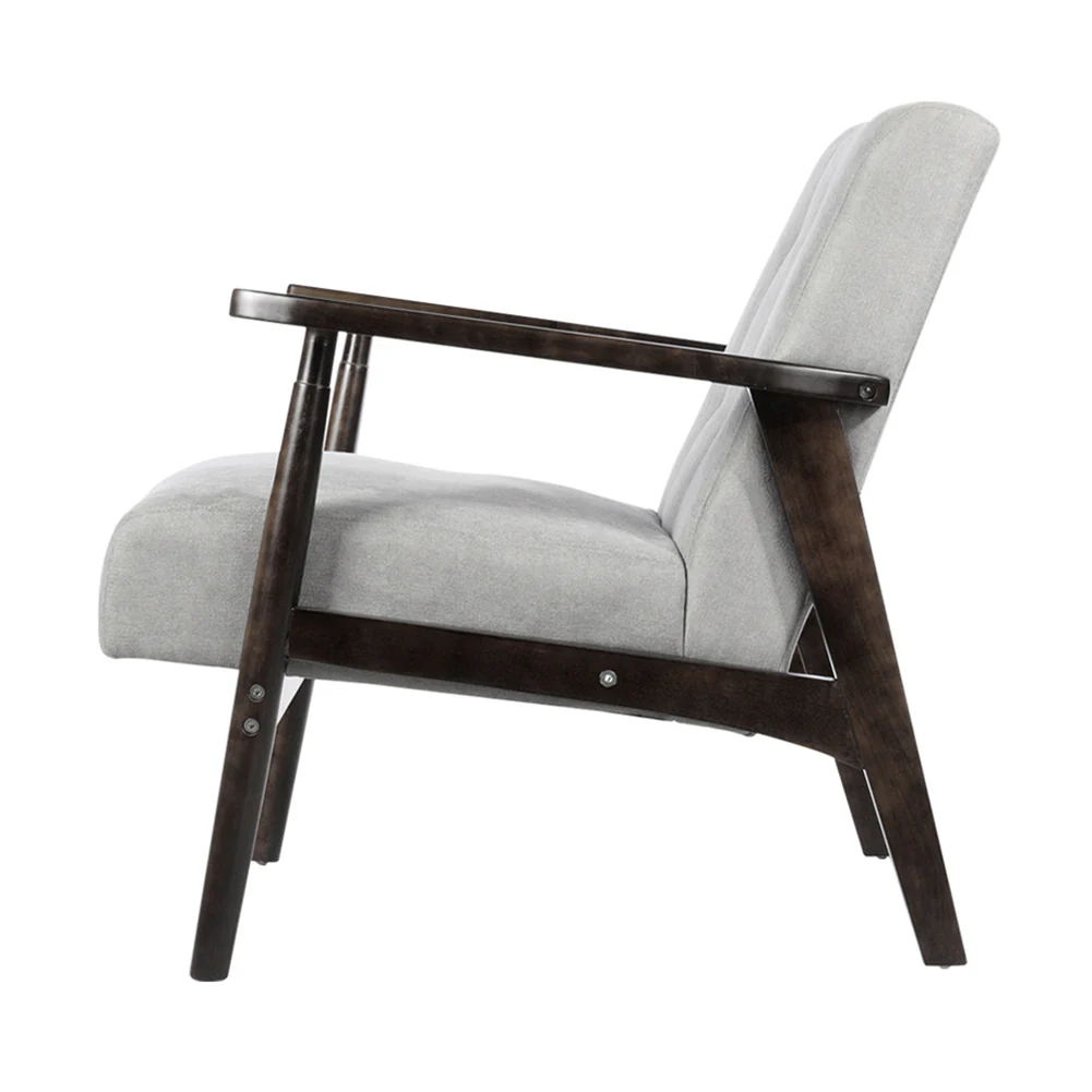 Livingandhome Solid Wooden Frame Upholstered Tufted Armchair - Image 4
