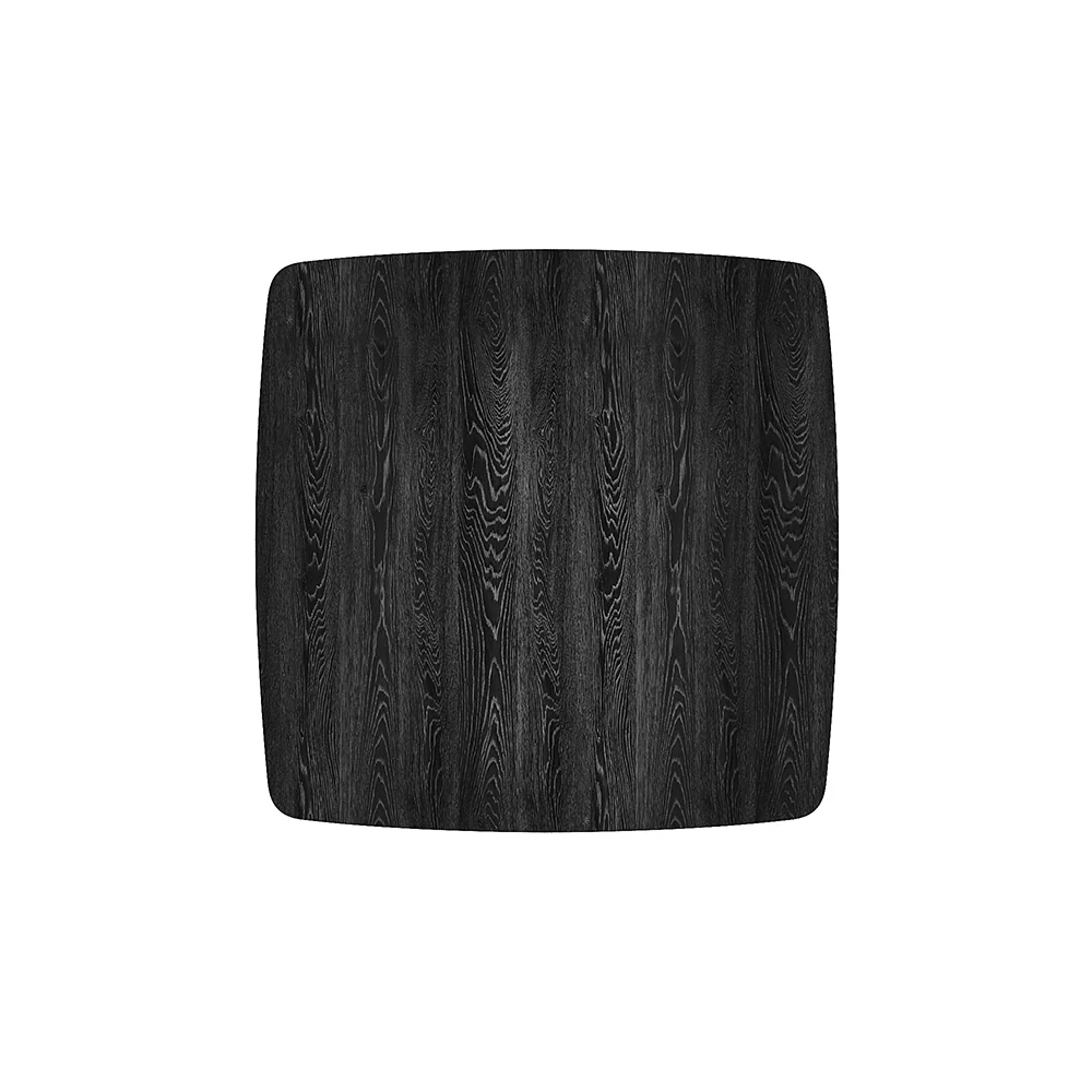 Livingandhome Square 70cm Wooden Folding Coffee Table Black - Image 3