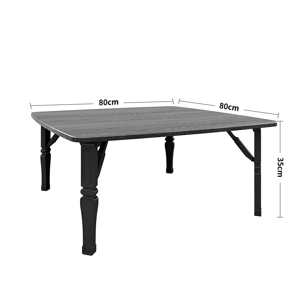Livingandhome Square 80cm Wooden Folding Coffee Table - Image 2