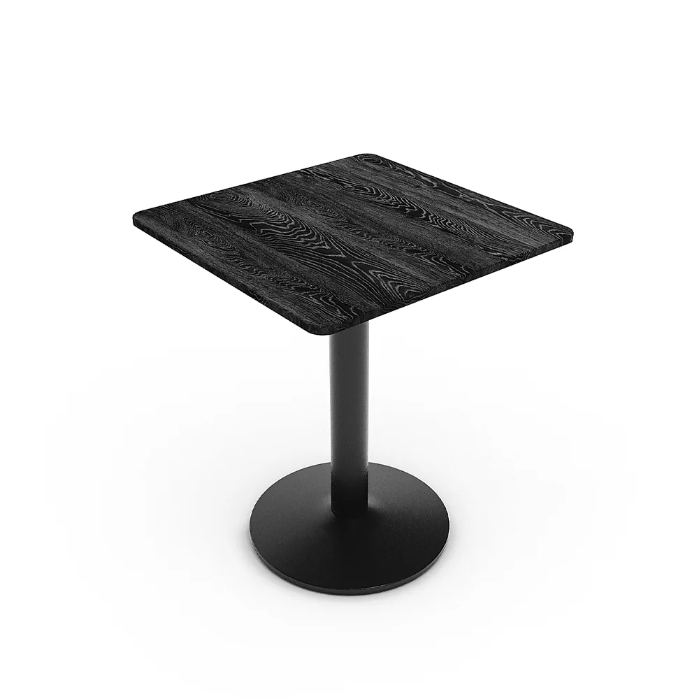 Livingandhome Square Cafe Table With Metal Base - Image 4