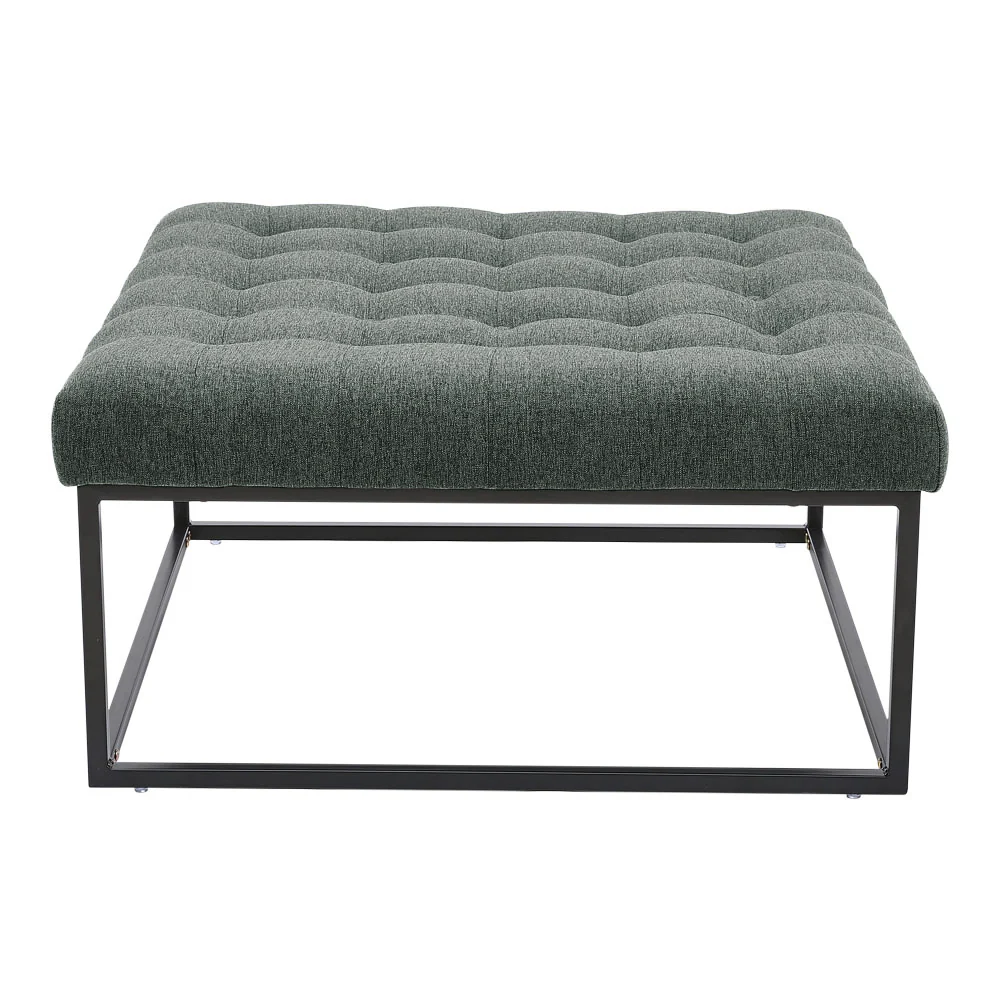 Livingandhome Square Linen Footstool with Metal Frame - Image 7