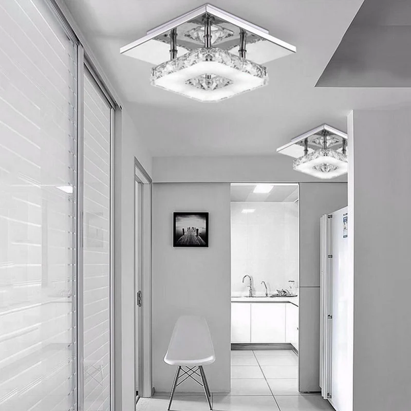 Livingandhome Square Small-size Crystal LED Ceiling Light - Image 3