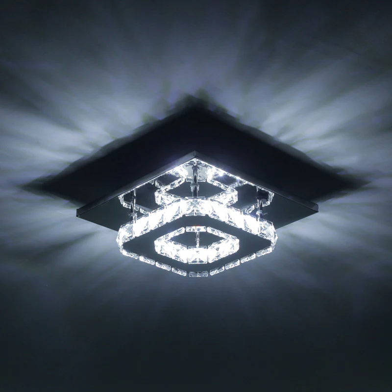 Livingandhome Square Small-size Crystal LED Ceiling Light - Image 5
