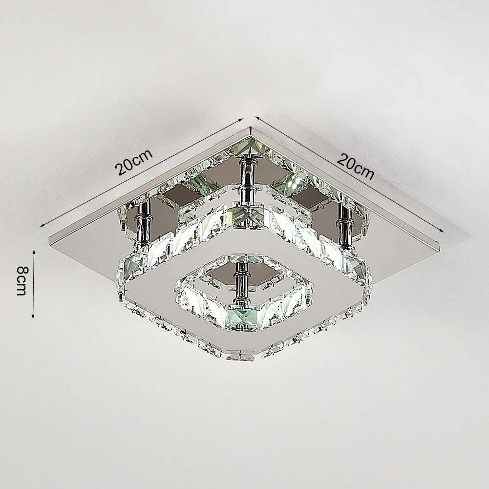 Livingandhome Square Small-size Crystal LED Ceiling Light - Image 6