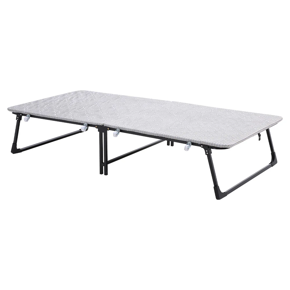 Livingandhome Steel Frame Folding Rollaway Bed with 4 Wheels - Image 4