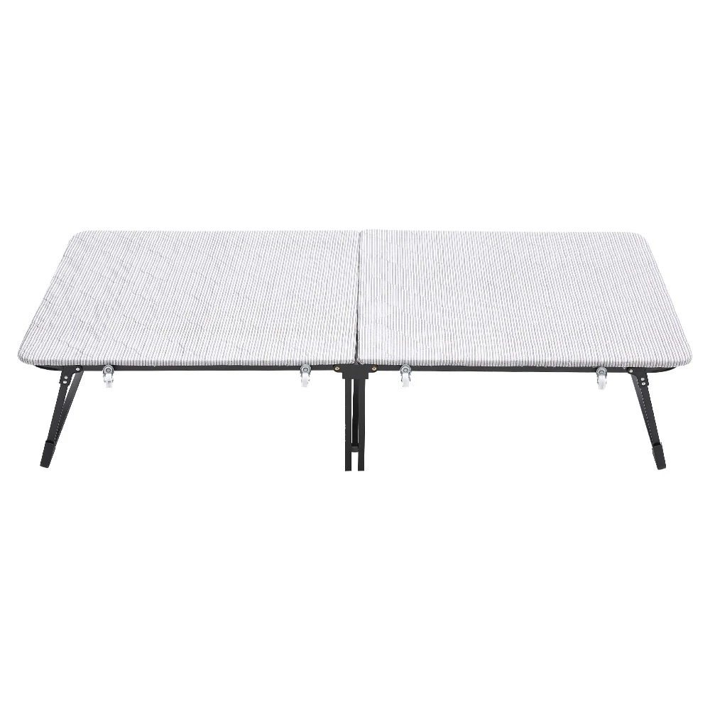 Livingandhome Steel Frame Folding Rollaway Bed with 4 Wheels - Image 5