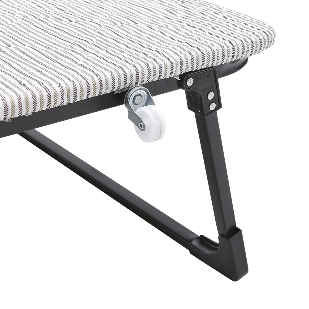 Livingandhome Steel Frame Folding Rollaway Bed with 4 Wheels - Image 7