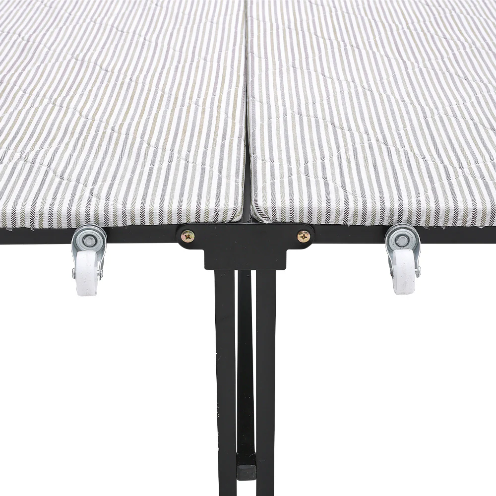 Livingandhome Steel Frame Folding Rollaway Bed with 4 Wheels - Image 8
