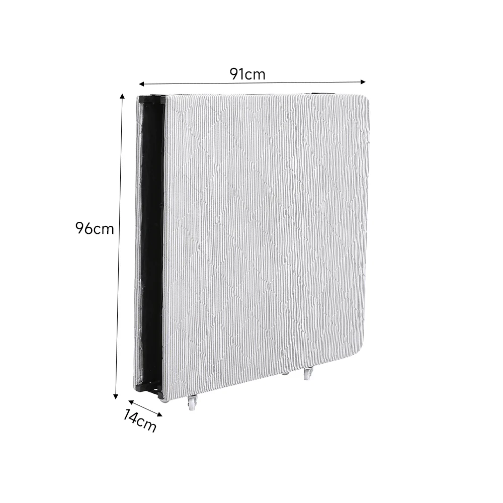 Livingandhome Steel Frame Folding Rollaway Bed with 4 Wheels - Image 9