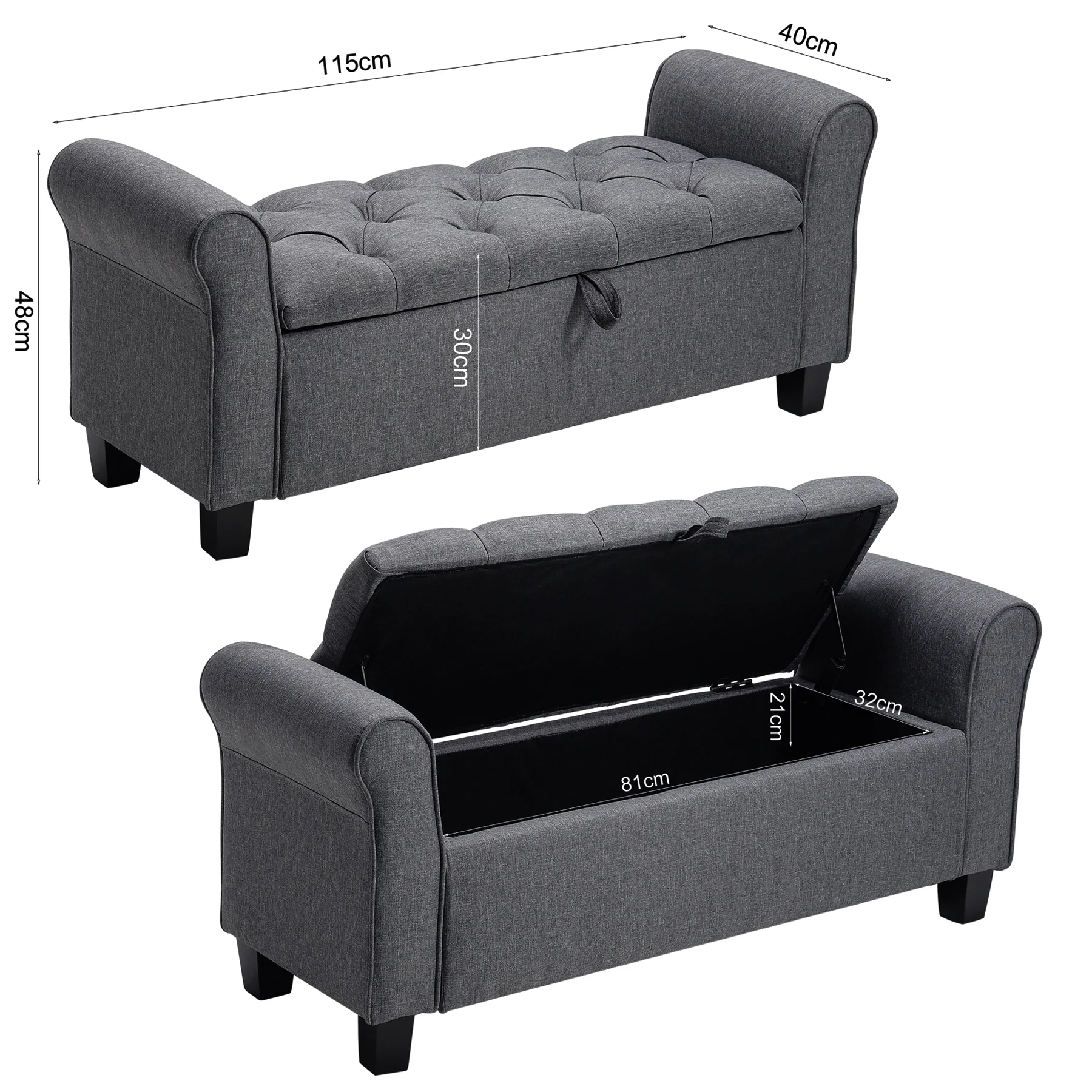 Livingandhome Storage Bench - Image 8