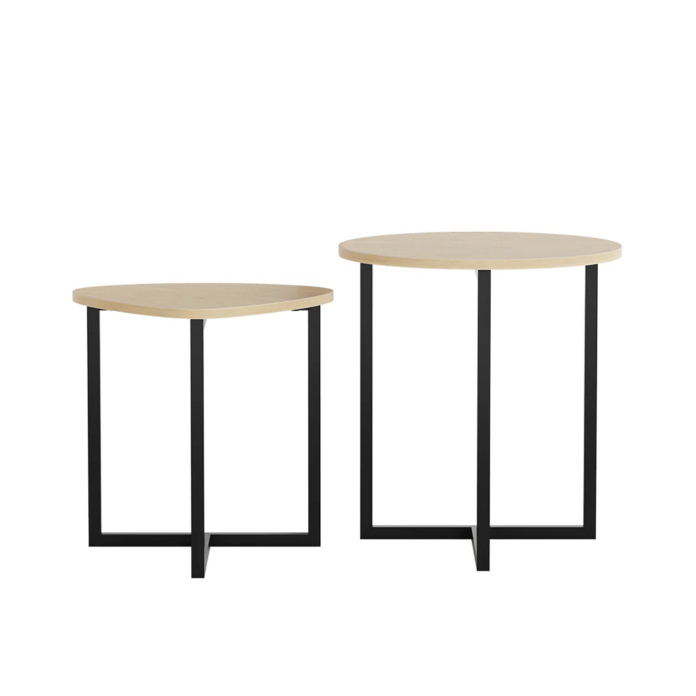 Livingandhome Stylish 2-Piece Nesting Accent Table Set - Image 3