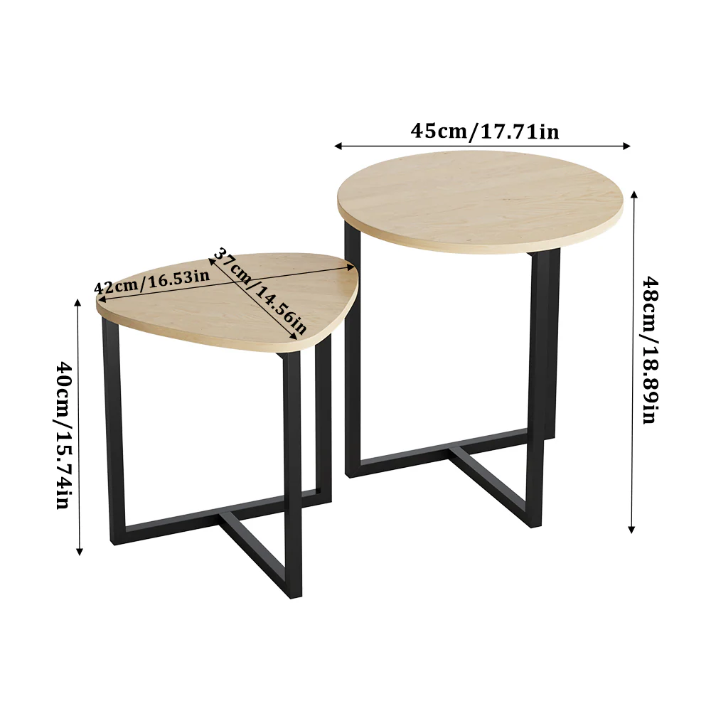 Livingandhome Stylish 2-Piece Nesting Accent Table Set - Image 4