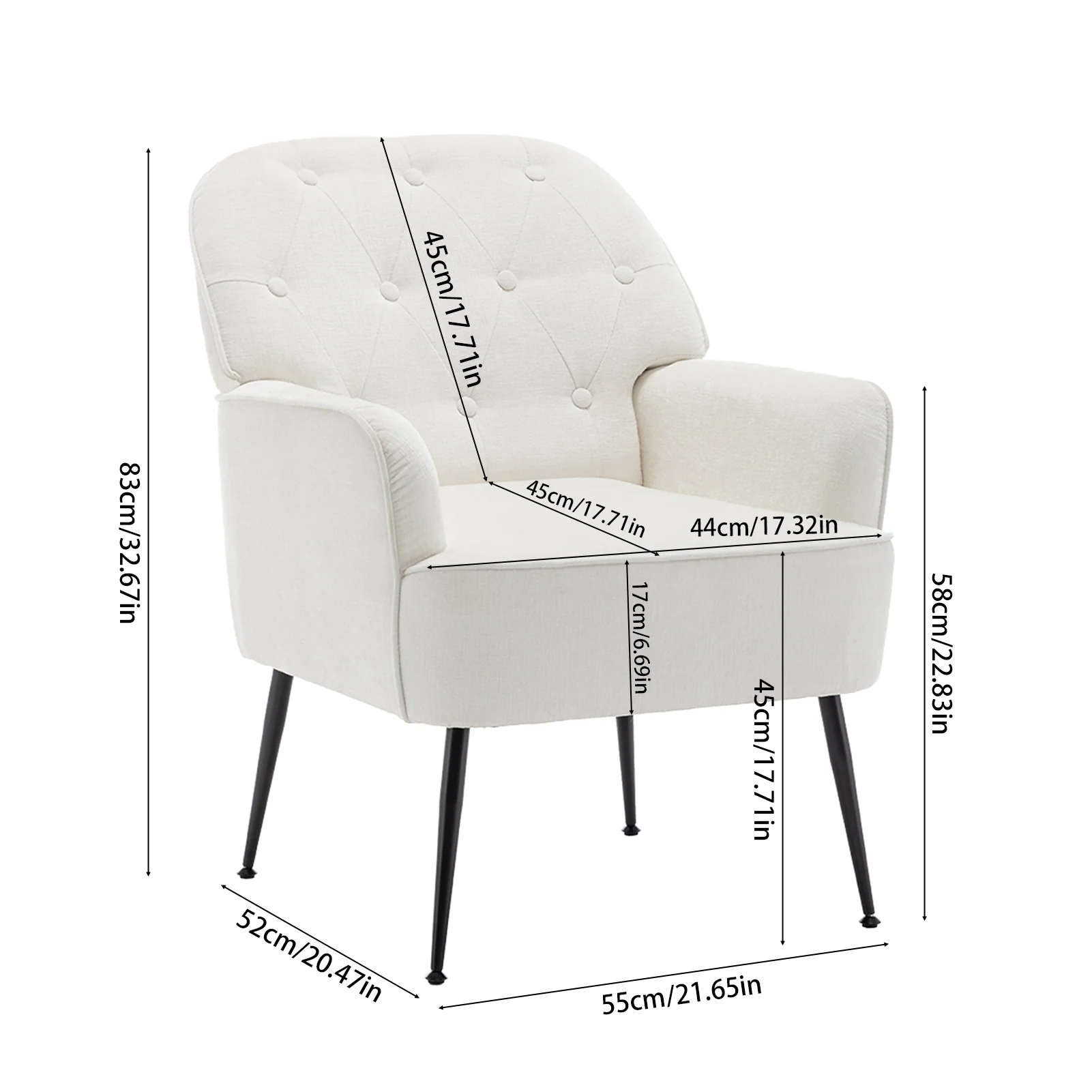 Livingandhome Stylish Chenille Upholstered Leisure Armchair - Image 4