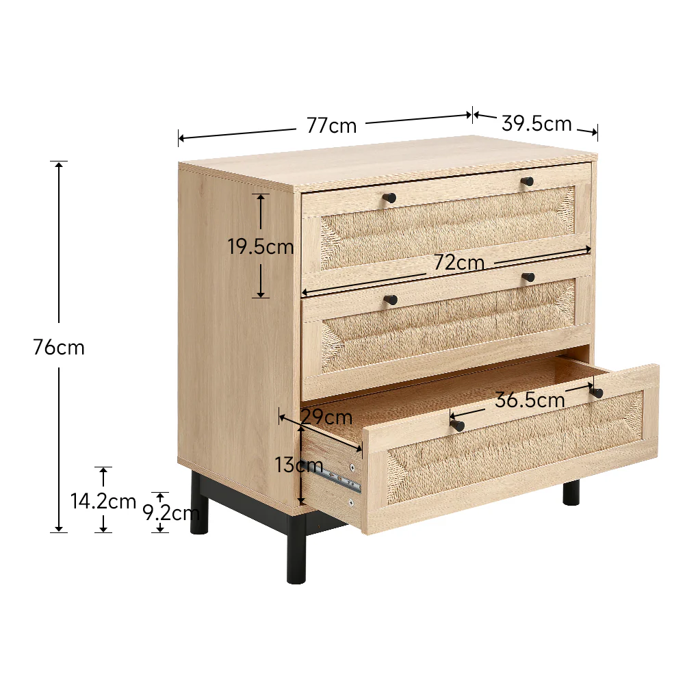 Livingandhome Stylish Natural Wood Cabinet - Image 3