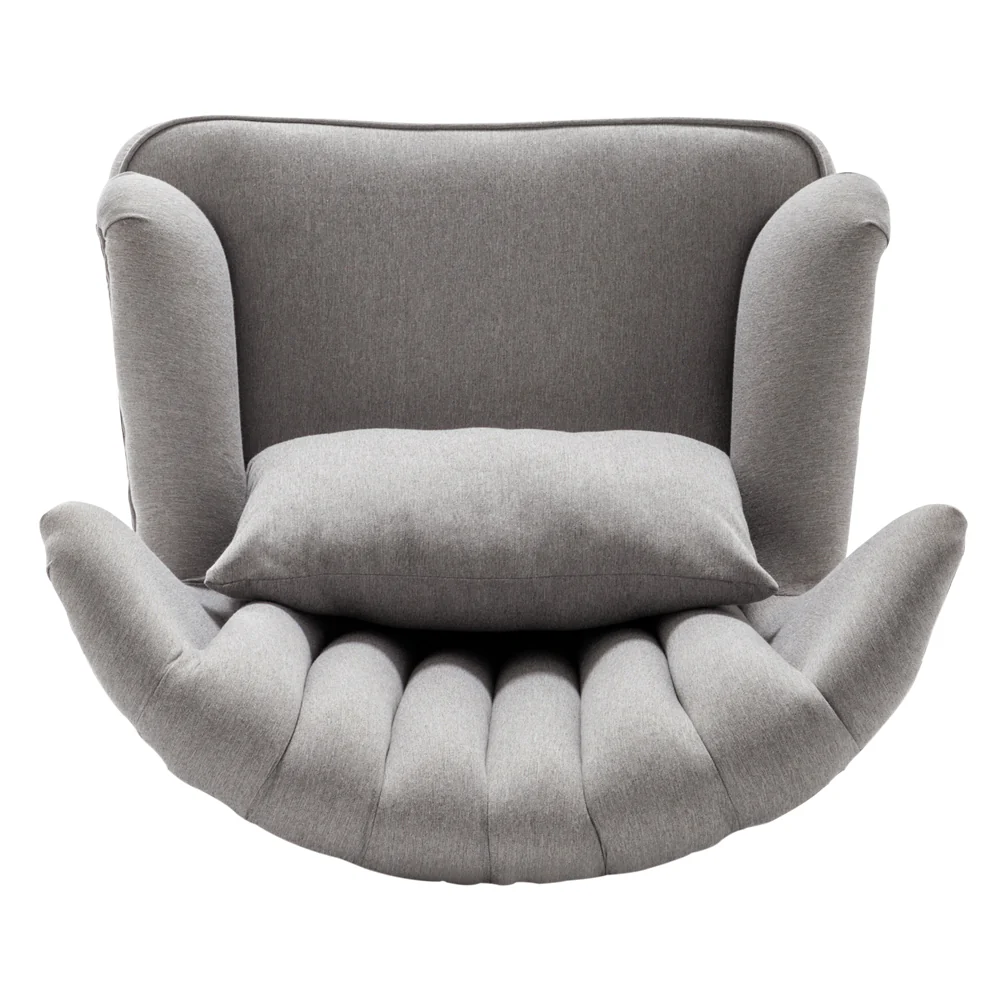 Livingandhome Stylish Wingback Lounge Chair and Footstool - Image 3
